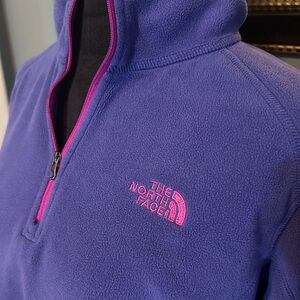 The North Face Women's large Purple Fleece Quarter-zip Jacket with Pink Accents